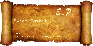 Svecz Patrik névjegykártya