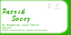 patrik svecz business card